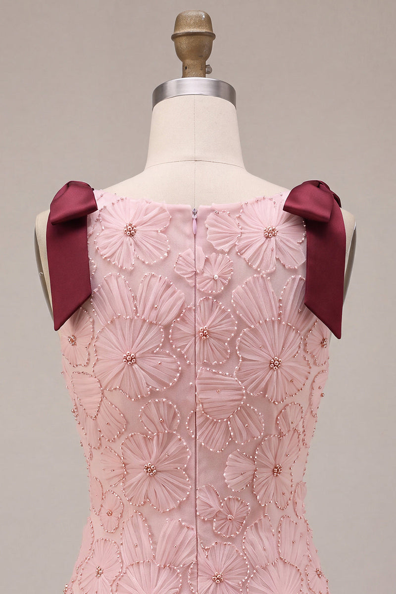 Load image into Gallery viewer, Sparkly Pink Floral Beaded Tight Mini Cocktail Dress with Pockets