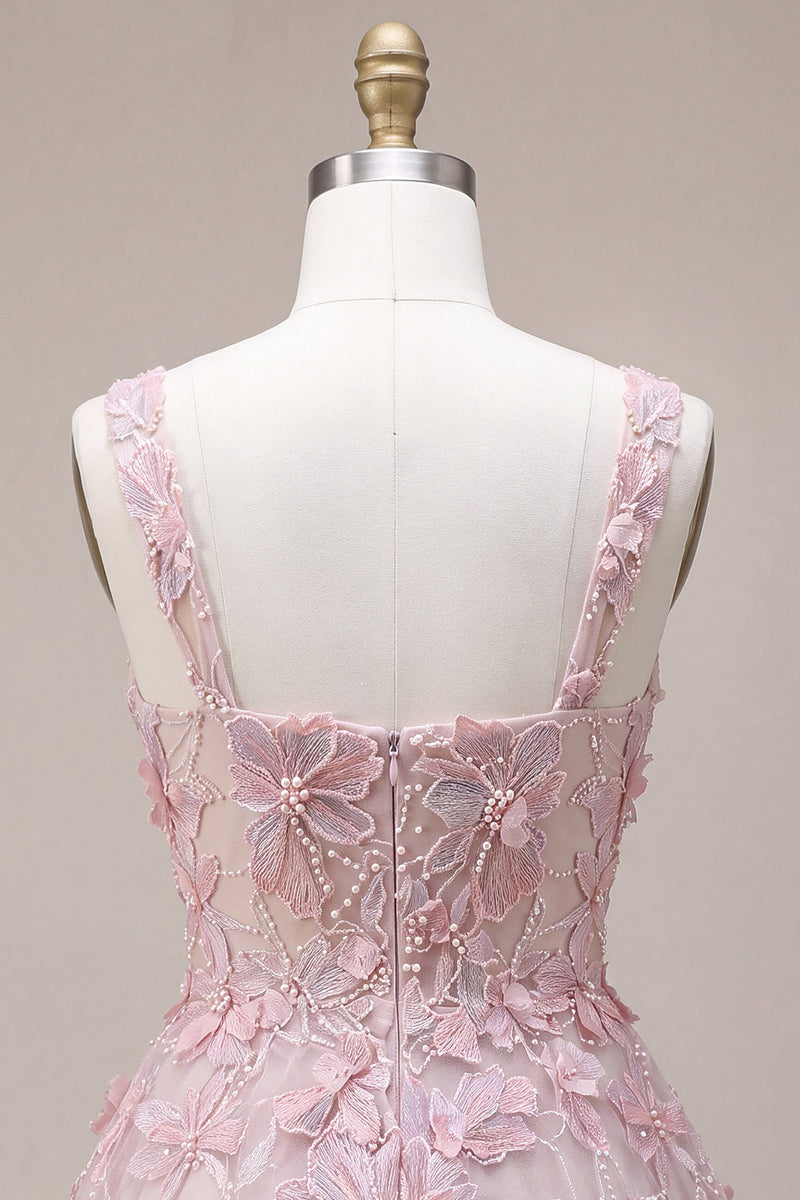 Load image into Gallery viewer, Lilac Floral Sparkly Beaded A Line Short Cocktail Dress