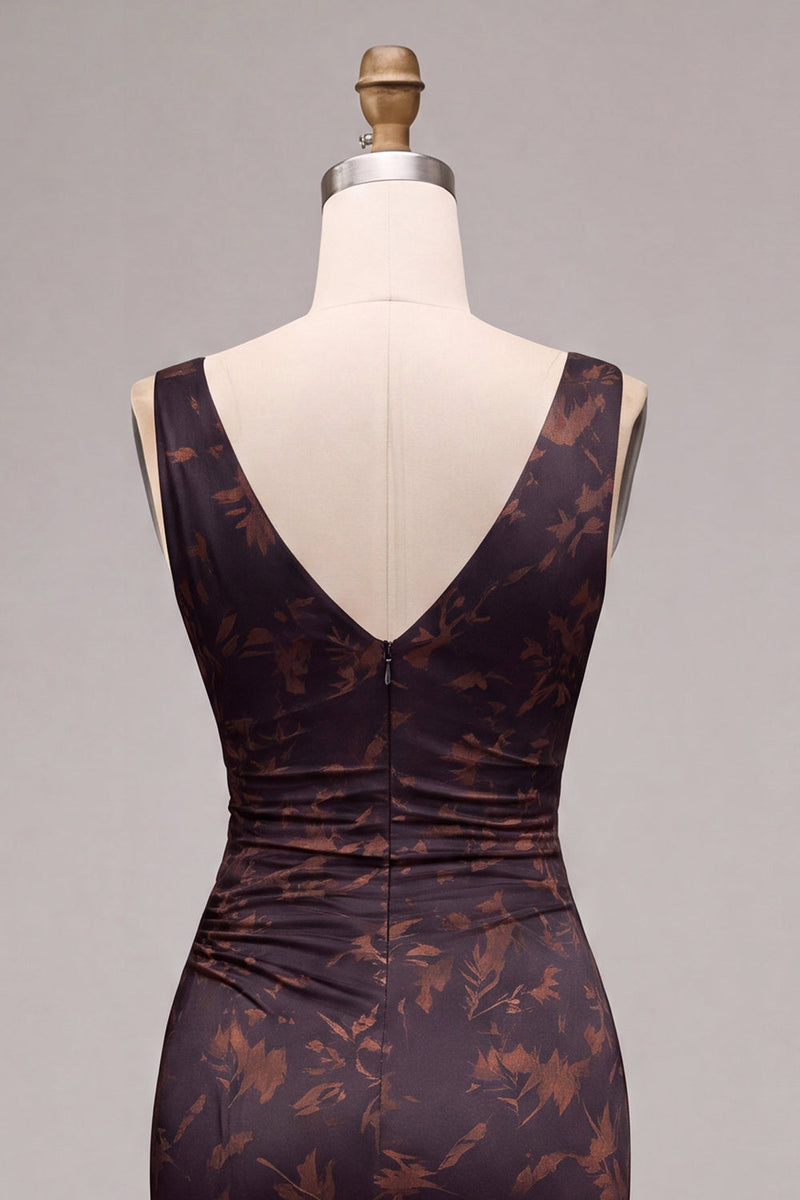 Load image into Gallery viewer, Black Floral V-Neck Mermaid Cap Sleeves Long Formal Dress