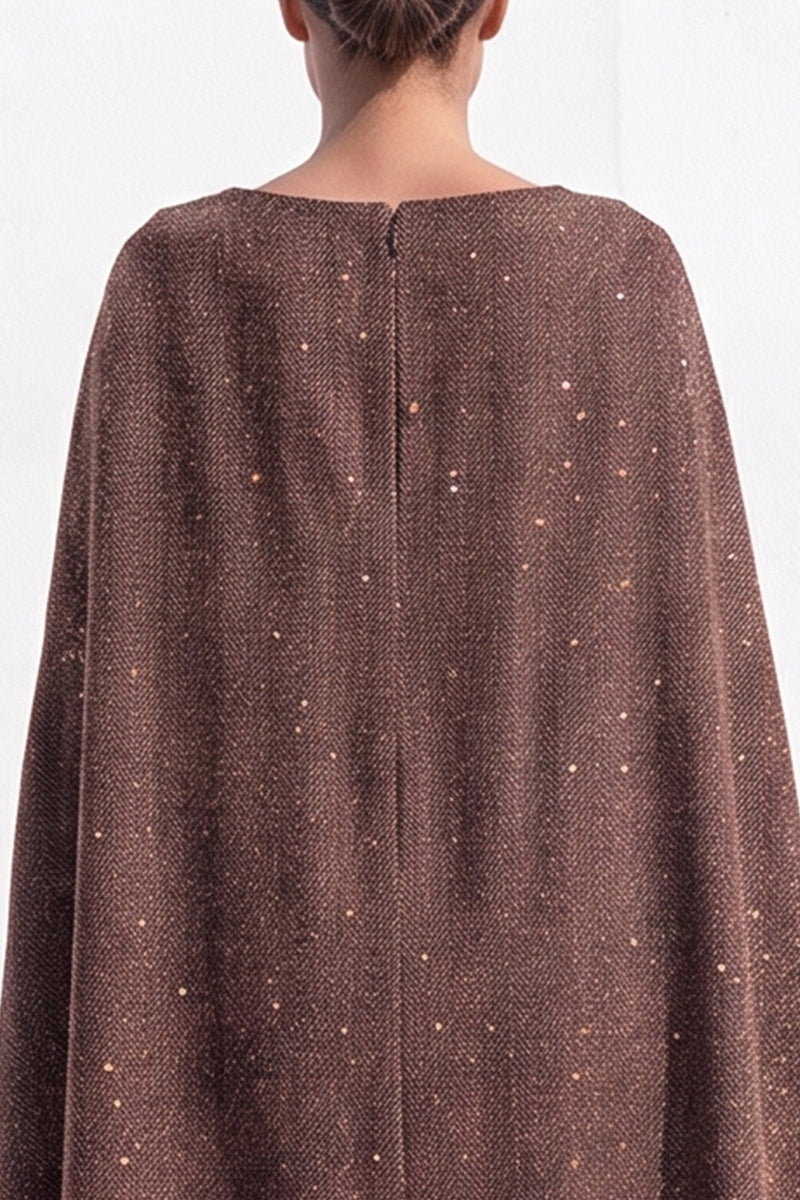 Load image into Gallery viewer, Grey A-Line Tweed Ruched Boat Neck Short Work Dress with Cape
