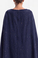 Load image into Gallery viewer, Grey A-Line Tweed Ruched Boat Neck Short Work Dress with Cape
