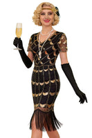 Load image into Gallery viewer, Sparkly Black Red Sequin Beaded 1920s Dress with Fringes