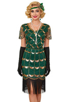 Load image into Gallery viewer, Sparkly Black Red Sequin Beaded 1920s Dress with Fringes