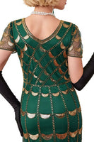 Load image into Gallery viewer, Sparkly Black Red Sequin Beaded 1920s Dress with Fringes