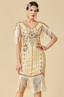 Load image into Gallery viewer, Black Sparkly Fringed Sequin Bodycon 1920s Dress