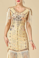 Load image into Gallery viewer, Black Sparkly Fringed Sequin Bodycon 1920s Dress