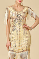 Load image into Gallery viewer, Black Sparkly Fringed Sequin Bodycon 1920s Dress