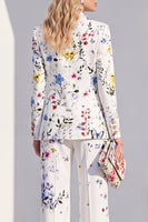Load image into Gallery viewer, Floral White Peak Lapel 2 Piece One Button Prom Suits