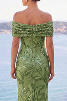 Load image into Gallery viewer, Sparkly Golden Ruched Sequin Floral Mermaid Long Wedding Guest Dress