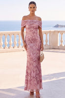 Load image into Gallery viewer, Sparkly Golden Ruched Sequin Floral Mermaid Long Wedding Guest Dress