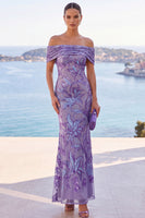 Load image into Gallery viewer, Sparkly Golden Ruched Sequin Floral Mermaid Long Wedding Guest Dress