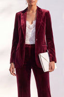 Load image into Gallery viewer, Black One Button Velvet Peak Lapel 2 Piece Business Suits