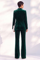 Load image into Gallery viewer, Black One Button Velvet Peak Lapel 2 Piece Business Suits