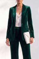 Load image into Gallery viewer, Black One Button Velvet Peak Lapel 2 Piece Business Suits