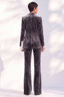 Load image into Gallery viewer, Black One Button Velvet Peak Lapel 2 Piece Business Suits