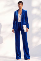 Load image into Gallery viewer, Black One Button Velvet Peak Lapel 2 Piece Business Suits