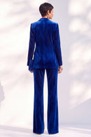 Load image into Gallery viewer, Black One Button Velvet Peak Lapel 2 Piece Business Suits