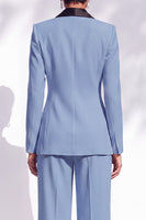 Load image into Gallery viewer, Dark Blue 2 Piece Shawl Lapel Business Suits with 3D Flower