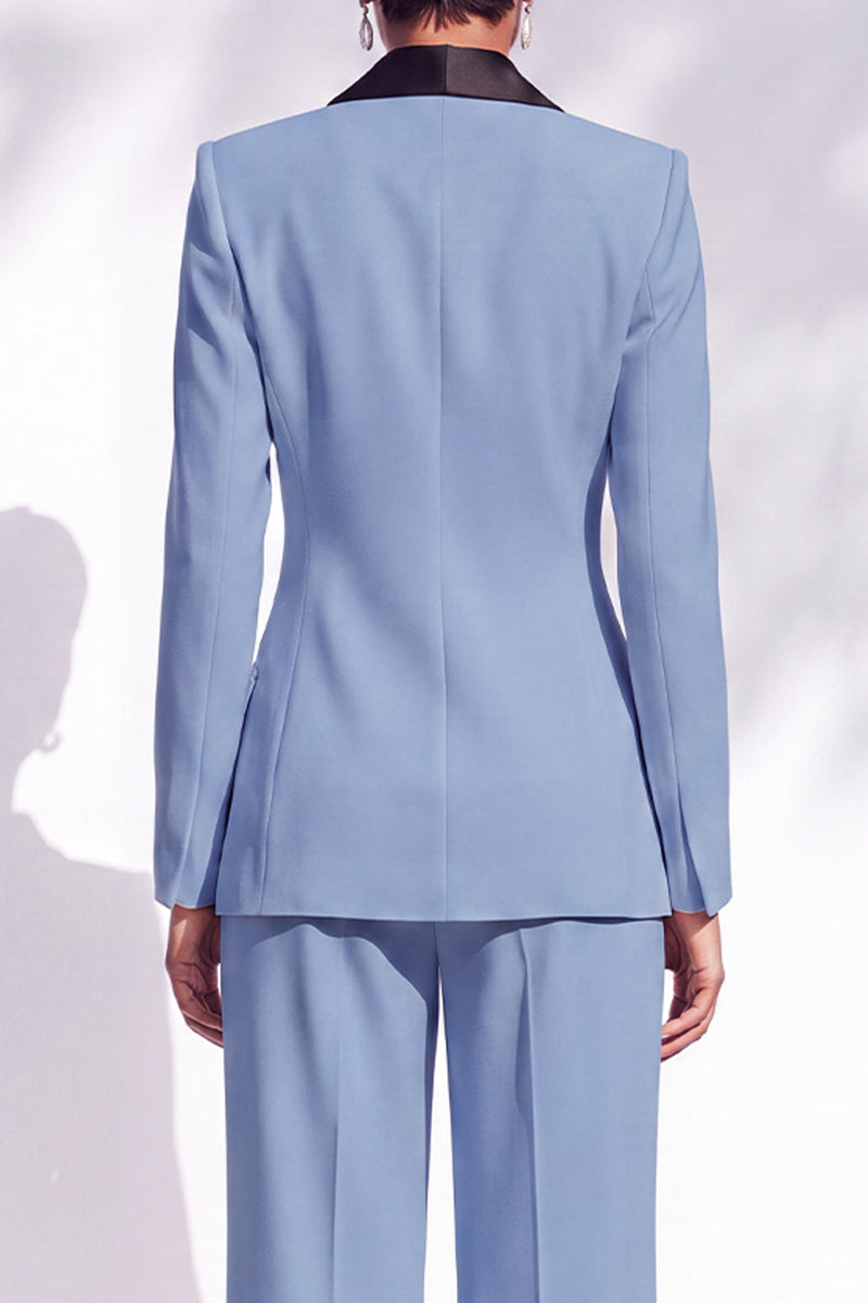 Load image into Gallery viewer, Dark Blue 2 Piece Shawl Lapel Business Suits with 3D Flower