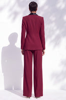 Load image into Gallery viewer, Dark Blue 2 Piece Shawl Lapel Business Suits with 3D Flower
