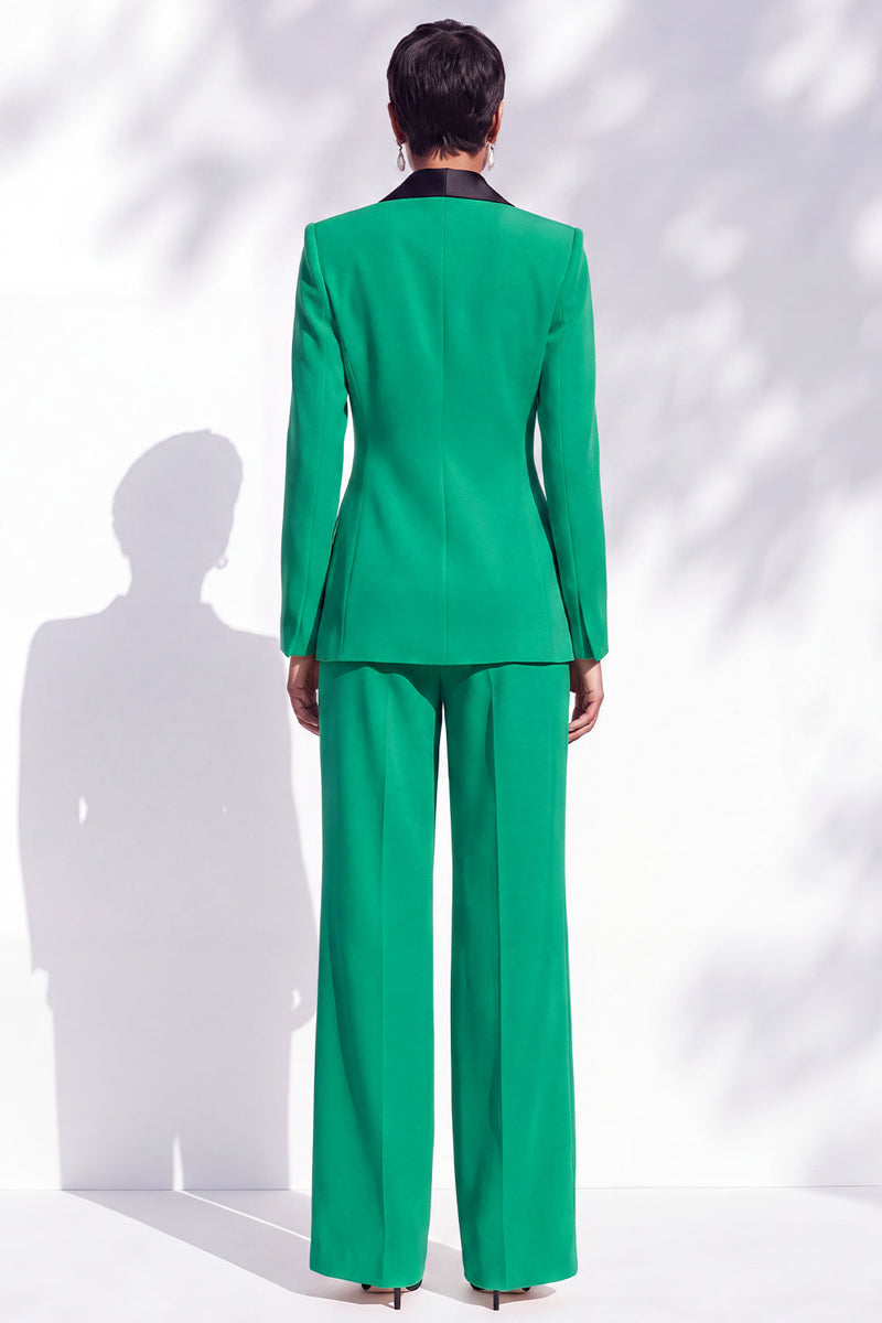 Load image into Gallery viewer, Dark Blue 2 Piece Shawl Lapel Business Suits with 3D Flower