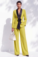 Load image into Gallery viewer, Dark Blue 2 Piece Shawl Lapel Business Suits with 3D Flower