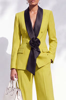 Load image into Gallery viewer, Dark Blue 2 Piece Shawl Lapel Business Suits with 3D Flower