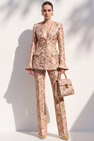 Load image into Gallery viewer, Blush Floral Slim Fit V-Neck 2-Piece Single Breasted Prom Suits with Pocket