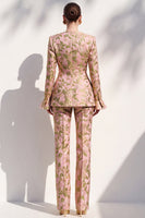 Load image into Gallery viewer, Blush Floral Slim Fit V-Neck 2-Piece Single Breasted Prom Suits with Pocket