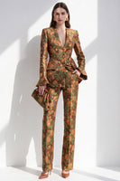 Load image into Gallery viewer, Blush Floral Slim Fit V-Neck 2-Piece Single Breasted Prom Suits with Pocket