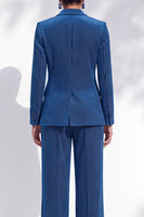Load image into Gallery viewer, 2-Piece Royal Blue Striped Notched Lapel One Button Prom Suits