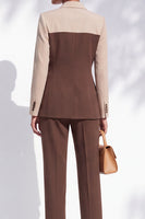 Load image into Gallery viewer, Coffee and Khaki Color Block Notched Lapel 2-Piece Prom Suits with Pockets