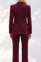 Load image into Gallery viewer, Burgundy 2-Piece Peak Lapel Slim Fit Long Sleeves Prom Suits