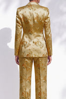 Load image into Gallery viewer, Floral Golden Peak Lapel Double Breasted 2-Piece Prom Suits
