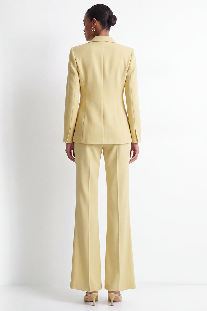 Load image into Gallery viewer, Yellow 2-Piece Peak Lapel One Button Prom Suits with Slit