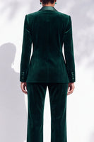 Load image into Gallery viewer, Dark Green  Breasted Piece Peak Lapel Velvet Prom Suits