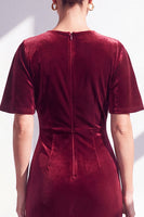Load image into Gallery viewer, Velvet Coffee Ruched Mermaid Long Mother of the Bride Dress with Sleeves
