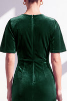 Load image into Gallery viewer, Velvet Coffee Ruched Mermaid Long Mother of the Bride Dress with Sleeves