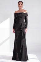 Load image into Gallery viewer, Dark Red Ruched Ruffled Mermaid Long Sleeves Mother of the Bride Dress