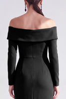 Load image into Gallery viewer, Dark Red Ruched Ruffled Mermaid Long Sleeves Mother of the Bride Dress