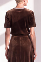 Load image into Gallery viewer, Burgundy Velvet Sparkly A Line Beaded Long Mother of the Bride Dress with Sleeves