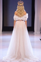 Load image into Gallery viewer, Sparkly Blush Sheath Sequin Ruched Long Evening Dress with Cape