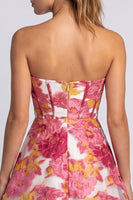 Load image into Gallery viewer, Floral Green A Line Corset Short Cocktail Dress with Slit