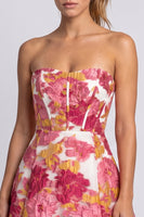 Load image into Gallery viewer, Floral Green A Line Corset Short Cocktail Dress with Slit