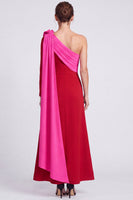 Load image into Gallery viewer, Fuchsia and Red A Line Long Sleeves Formal Dress with 3D Flower