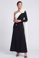 Load image into Gallery viewer, Fuchsia and Red A Line Long Sleeves Formal Dress with 3D Flower