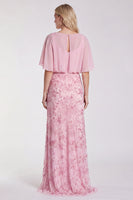 Load image into Gallery viewer, Sparkly Floral Sage Green Mermaid  Beaded Long Formal Dress with Sleeves