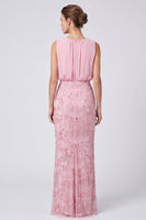 Load image into Gallery viewer, Black Floral Sheath Sparkly Beaded Long Formal Dress with Sequins