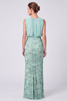 Load image into Gallery viewer, Black Floral Sheath Sparkly Beaded Long Formal Dress with Sequins