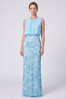 Load image into Gallery viewer, Black Floral Sheath Sparkly Beaded Long Formal Dress with Sequins